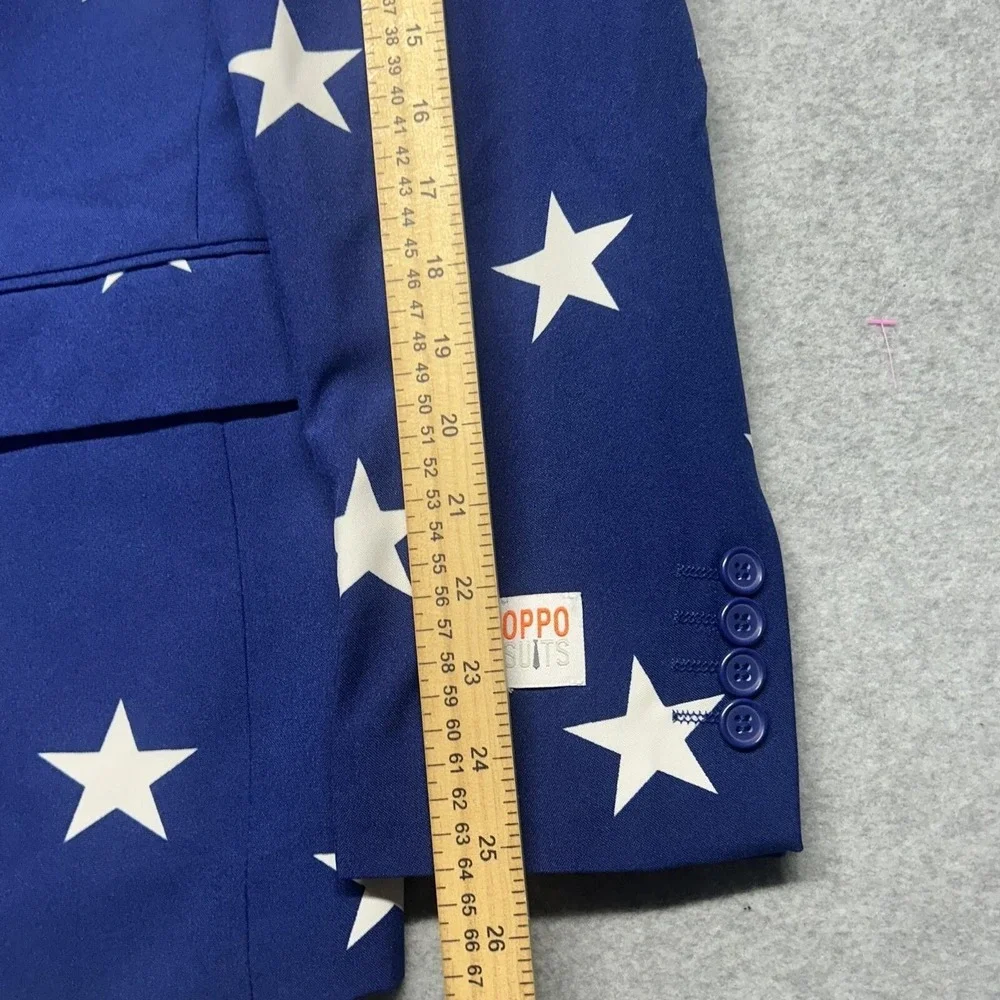 Opposuits American Flag Blue Star Print Blazer Suit Jacket EU50/UK40/US40